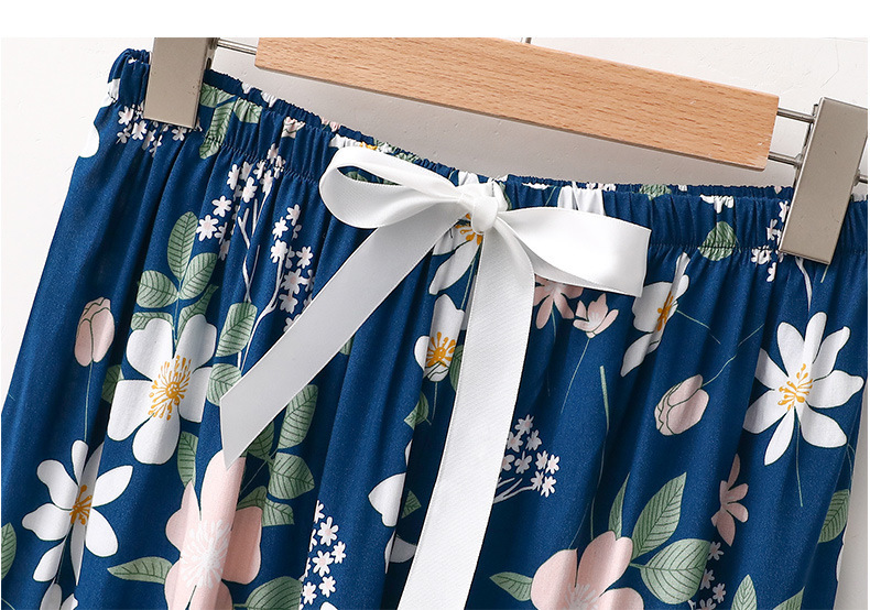  Women's Sleepwears Cotton silk Modal floral trousers homewear_voghion.com