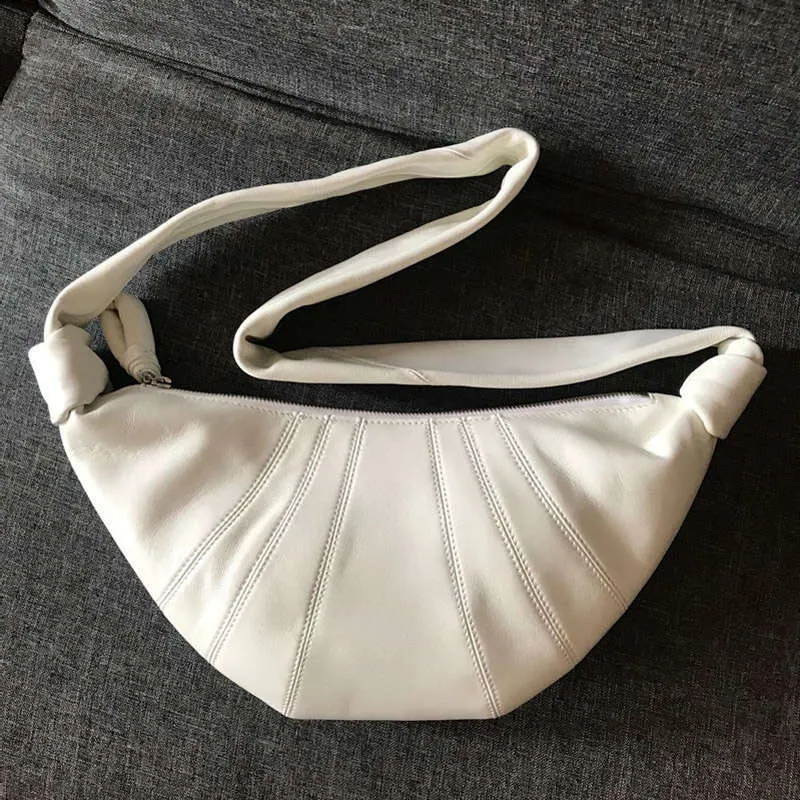 Croissant schoudertas voor dames van echt leer retro stijl_voghion.com