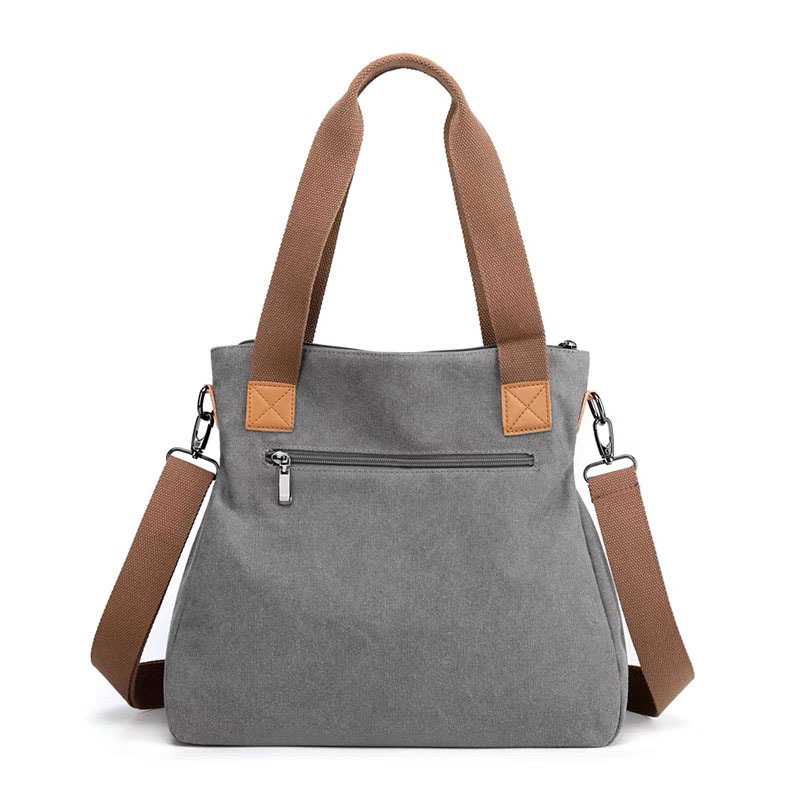 Borsa tote coreana casual in tela di grande capacità, semplice, nuova, da donna, per documenti._voghion.com
