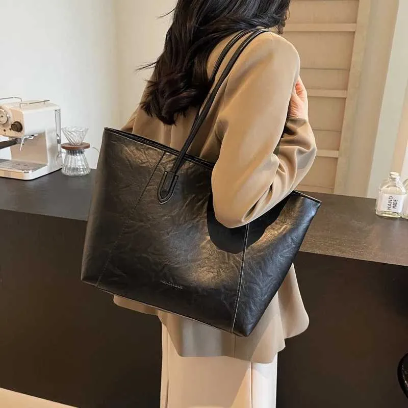 Borsa a tracolla casual da donna, alla moda, grande, per ufficio, per pendolari, con cerniera, per la spesa, a mano ..._voghion.com
