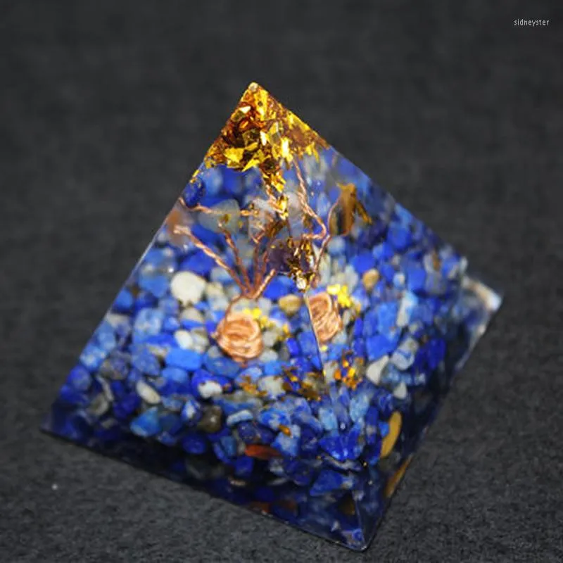 Coliere cu pandantiv Orgonit piramidă 5cm 7Chakra artizanat bijuterii rășină cristal Lapis farmec adunarea norocului ajută la calmare_voghion.com
