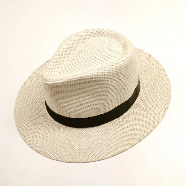 Moda Verão Protetor Solar Tecido À Mão Palha Sol Praia Férias Panamá Jazz Homens Mulheres Havaí Casual Guarda-sol Gangster Boné Chapéu Balde_voghion.com