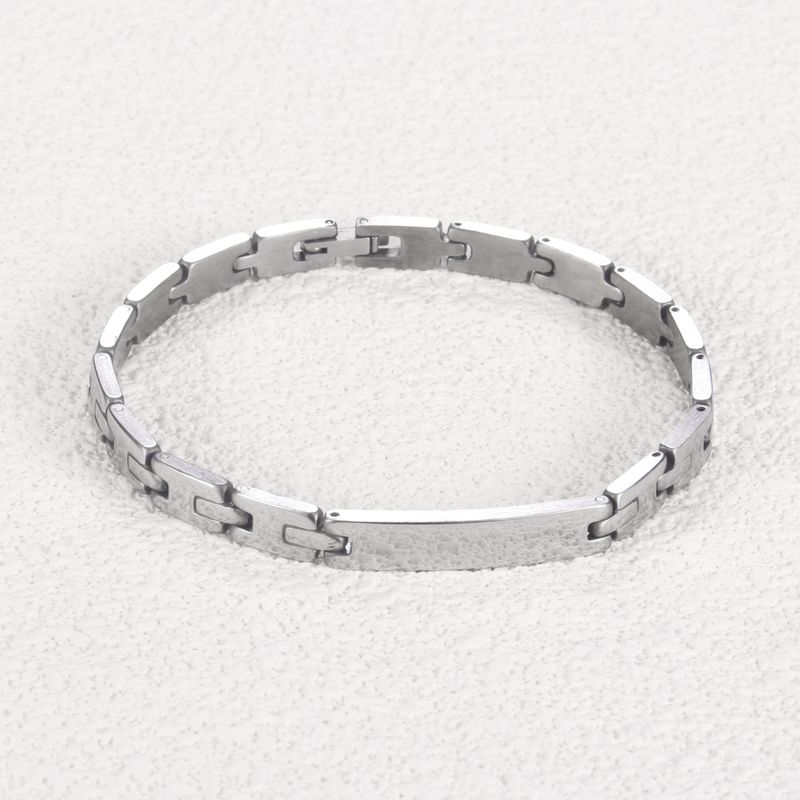 Braccialetti in acciaio inossidabile 304 tinta unita stile semplice casual in massa_voghion.com