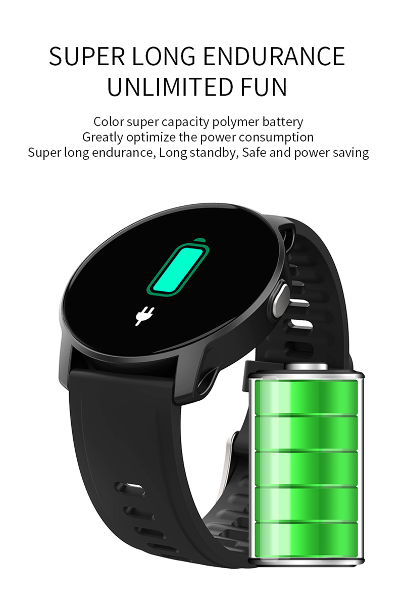 YUCI W9 2020 Bluetooth Round Smart Bracelet Women Men Smart Watch Sports Mode Sleep Time Monitor Heart Rate Monitor Touch Screen Waterproof Music Clo_voghion.com