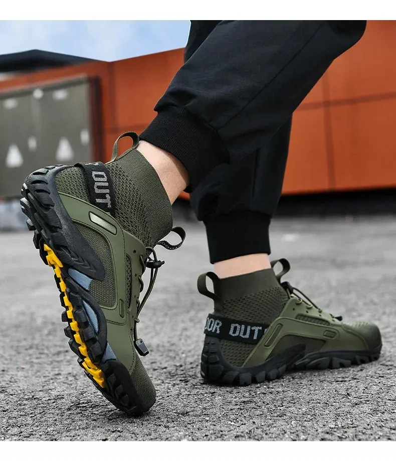 for Man Outdoor Hiking Shoes Comfortable Breathable Mesh High Top Boots Mountaineering Woman Quick Drying Leisure Travel_voghion.com