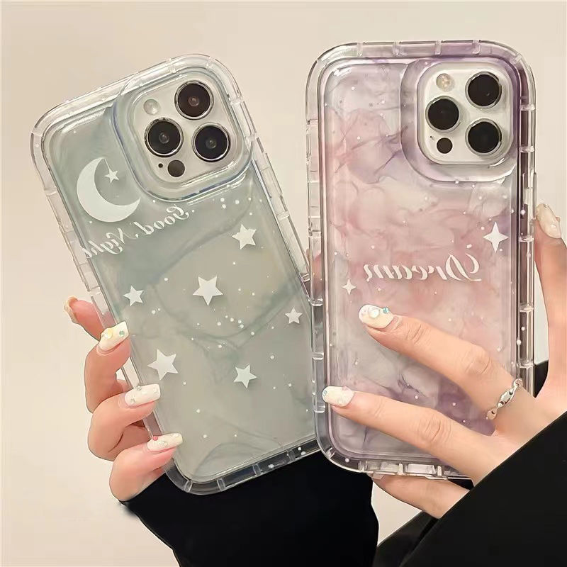 Realme Note 50 10 9 8 PRO 5G C55 C53 C51 C35 C33 C31 C30 C30S C25Y C21Y C20 C11 8i 7i 7 C25 C12 C15 Narzo 50 50i 50A Funda blanda con airbag y estrellas lunares_voghion.com
