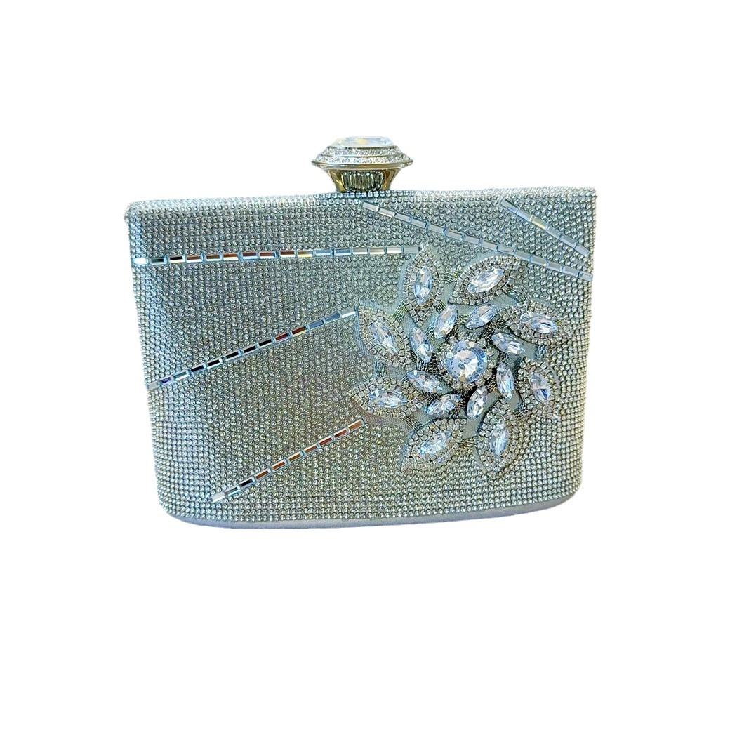 New Water Celebrity Style Dress Diamond Inlaid Handheld Banquet Women's Bag, Single Shoulder Diagonal Straddle Small Bag_voghion.com