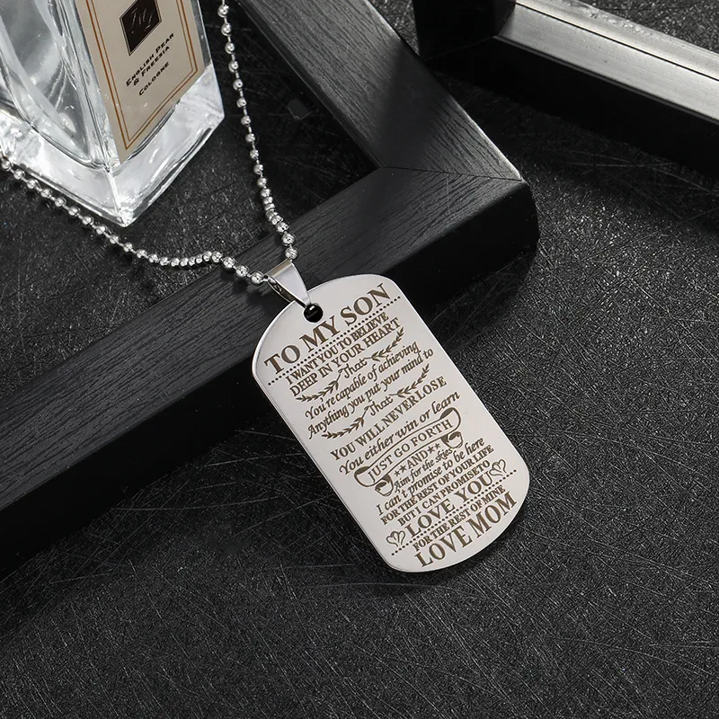 Colar com pingente de placa militar personalizado para filha_voghion.com