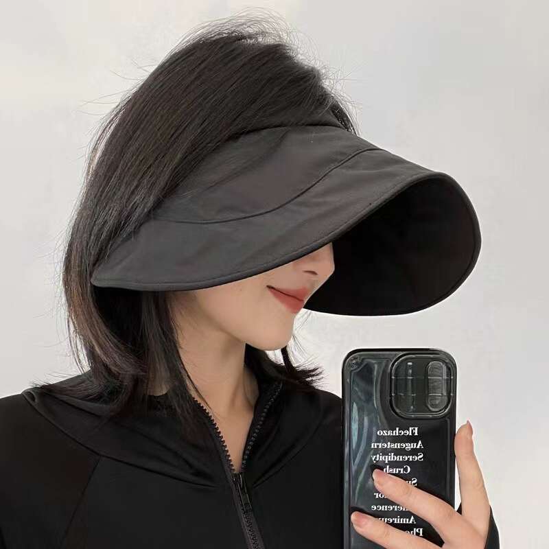 New Summer Anti-ultraviolet Folding Parasol Chick Roll Lightweight Portable Air Top Breathable Sun Hat_voghion.com