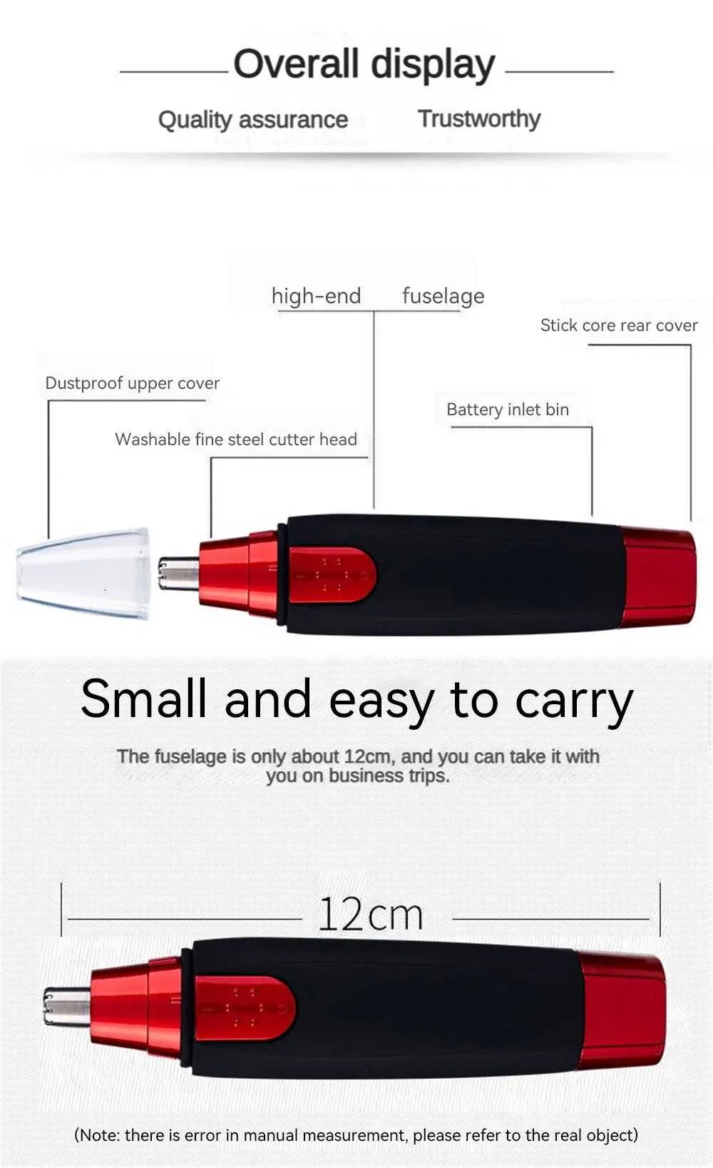 Mini Portable Ear/Nose Trimmer - Waterproof, Safe & Easy Clean_voghion.com