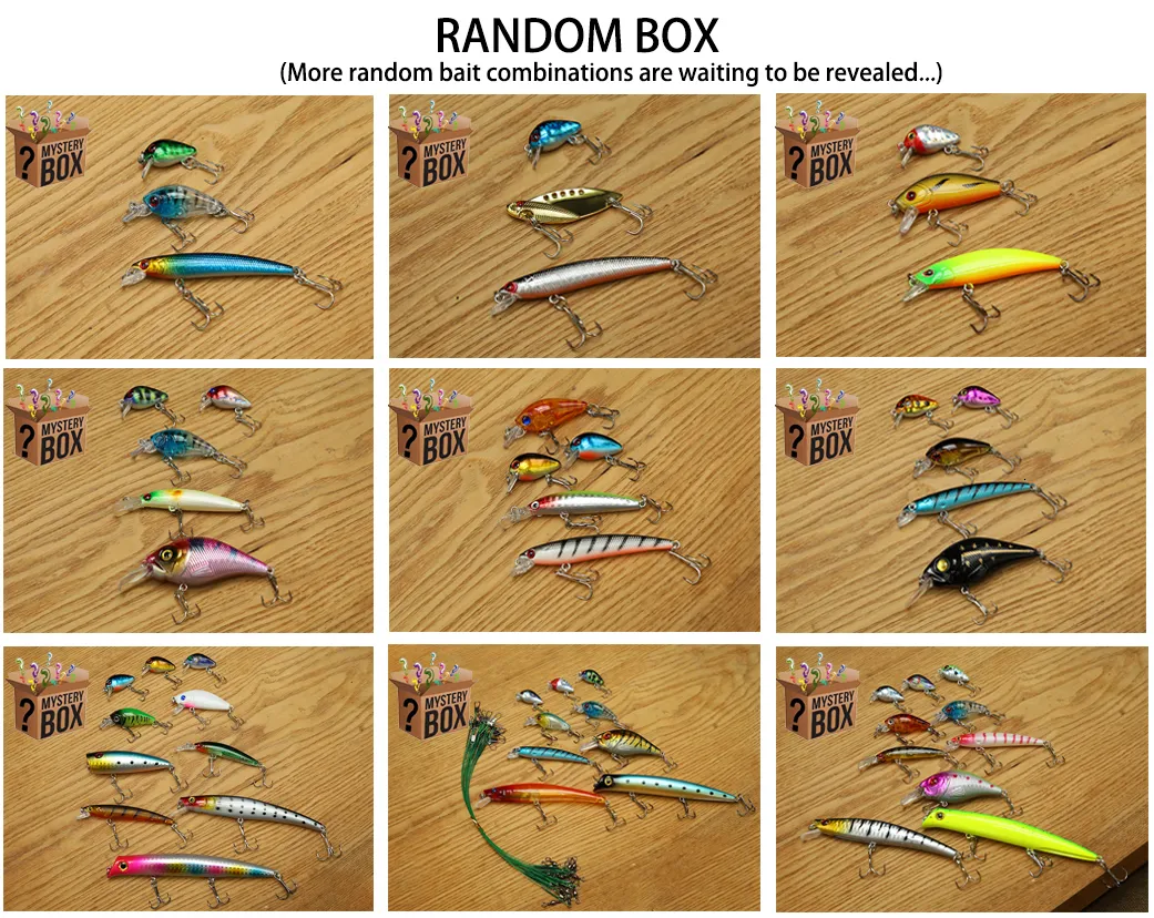 Baits Lures 310 Pcs Of Random Fishing Lure High Quality Swimming Bait Popper Wobble Crankbait Artificial Box 230530_voghion.com