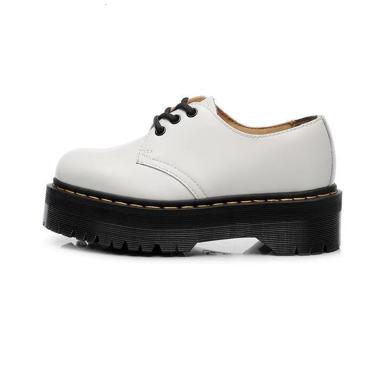 Avedon 1461 scarpe basse spesse in pelle a 3 fori per donna, basse, in vera pelle, punta tonda inglese, casual, studentesse_voghion.com