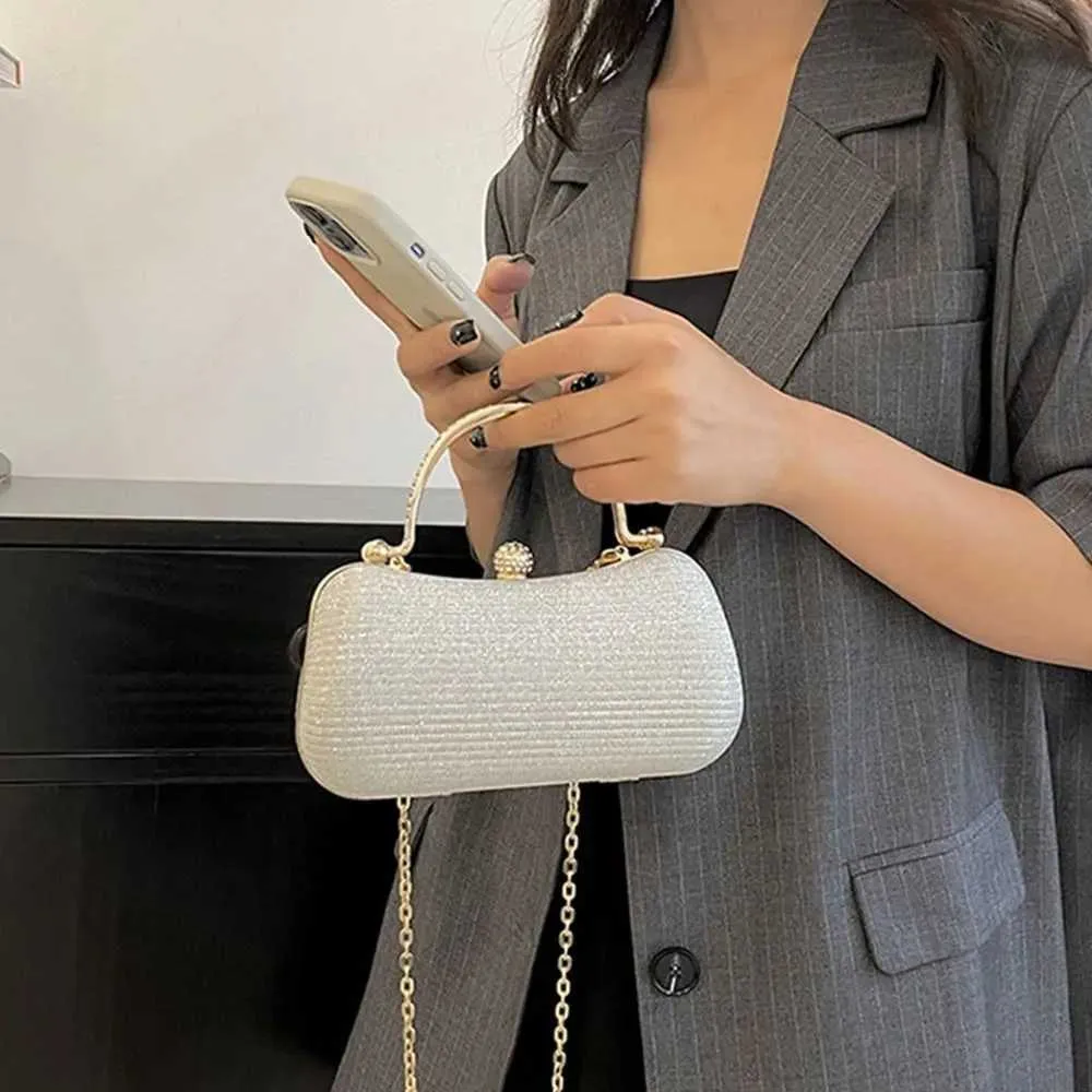 Sac à main de soirée Flash pour femme avec poignée supérieure en métal et bandoulière carrée, sac à chaîne Y241019_voghion.com