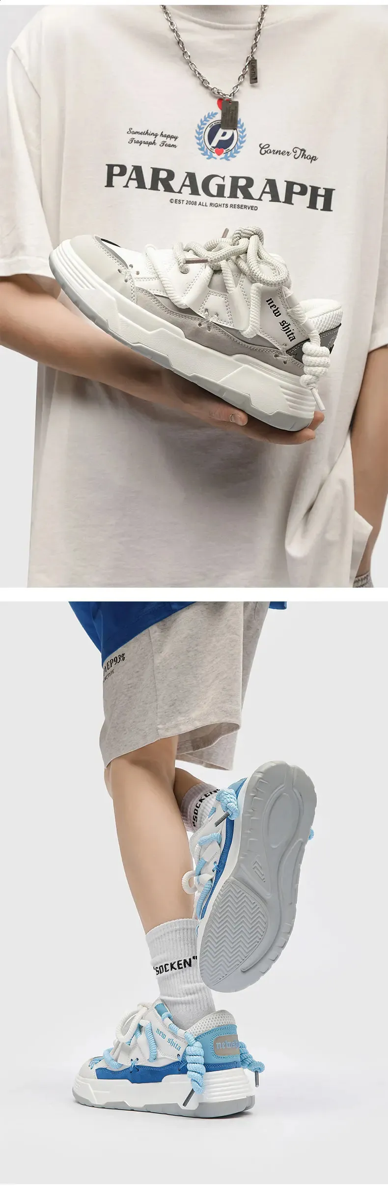 buty damskie ly bread szeroka podeszwa para unisex krótkie i pulchne trampki hip-hop 41 42 44 240911_voghion.com