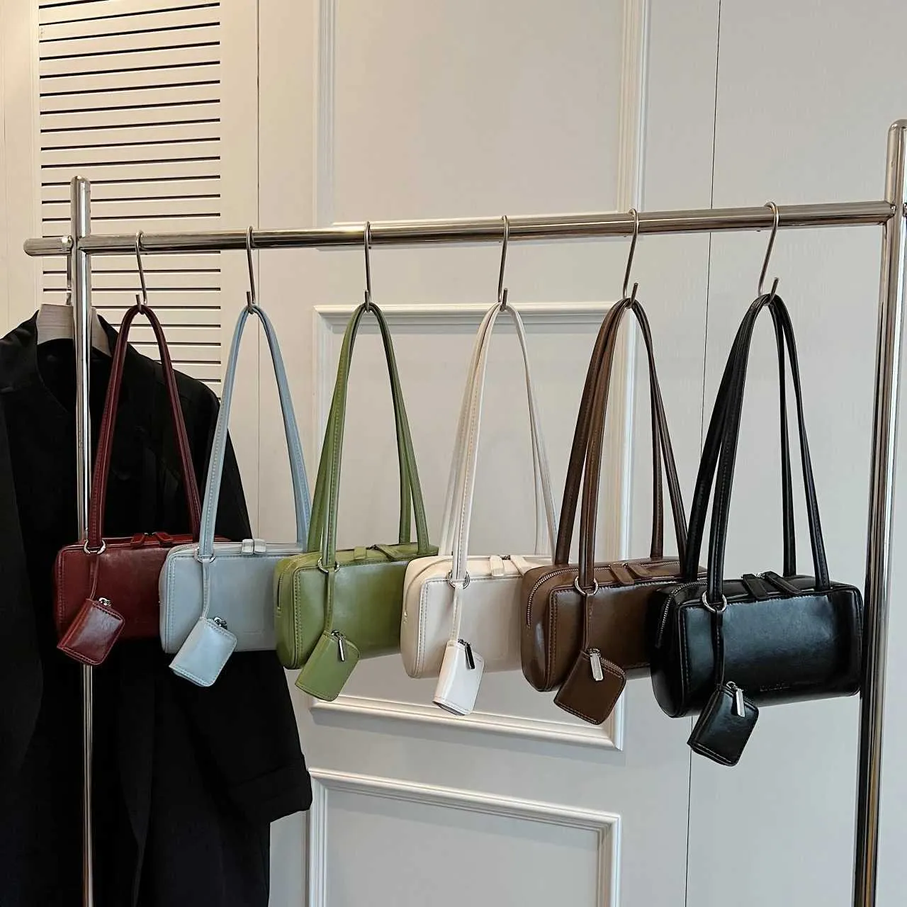Designer Tasche LEFTSIDE 2-teilig/Set klein PU Leder quadratisch 2024 Winter Y2K neue modische Damen Tasche mit Geldbörse Handtasche_voghion.com