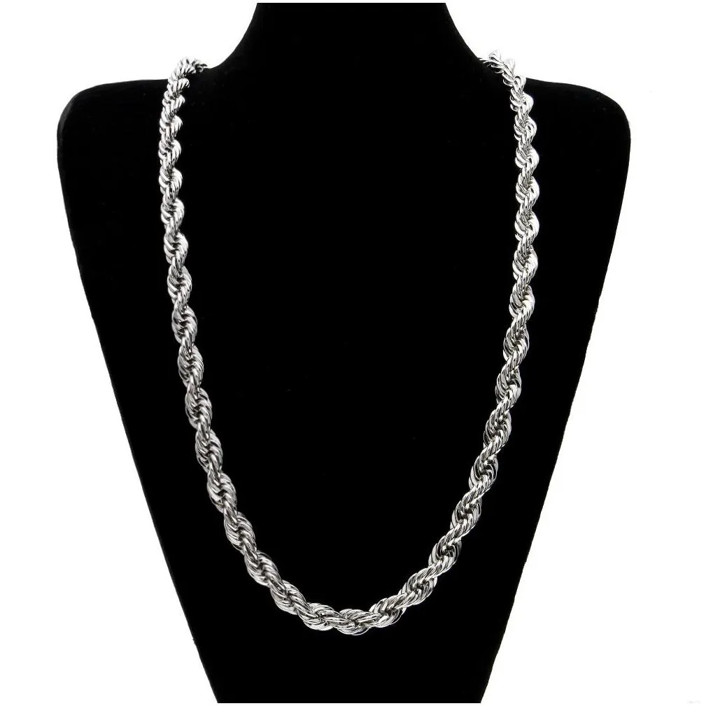 Ketten 10 mm dick, 76 cm langes Seil, verdrehte Kette, vergoldet, Hip Hop, schwere Halskette für Herren, Drop-Lieferung, Schmuck_voghion.com