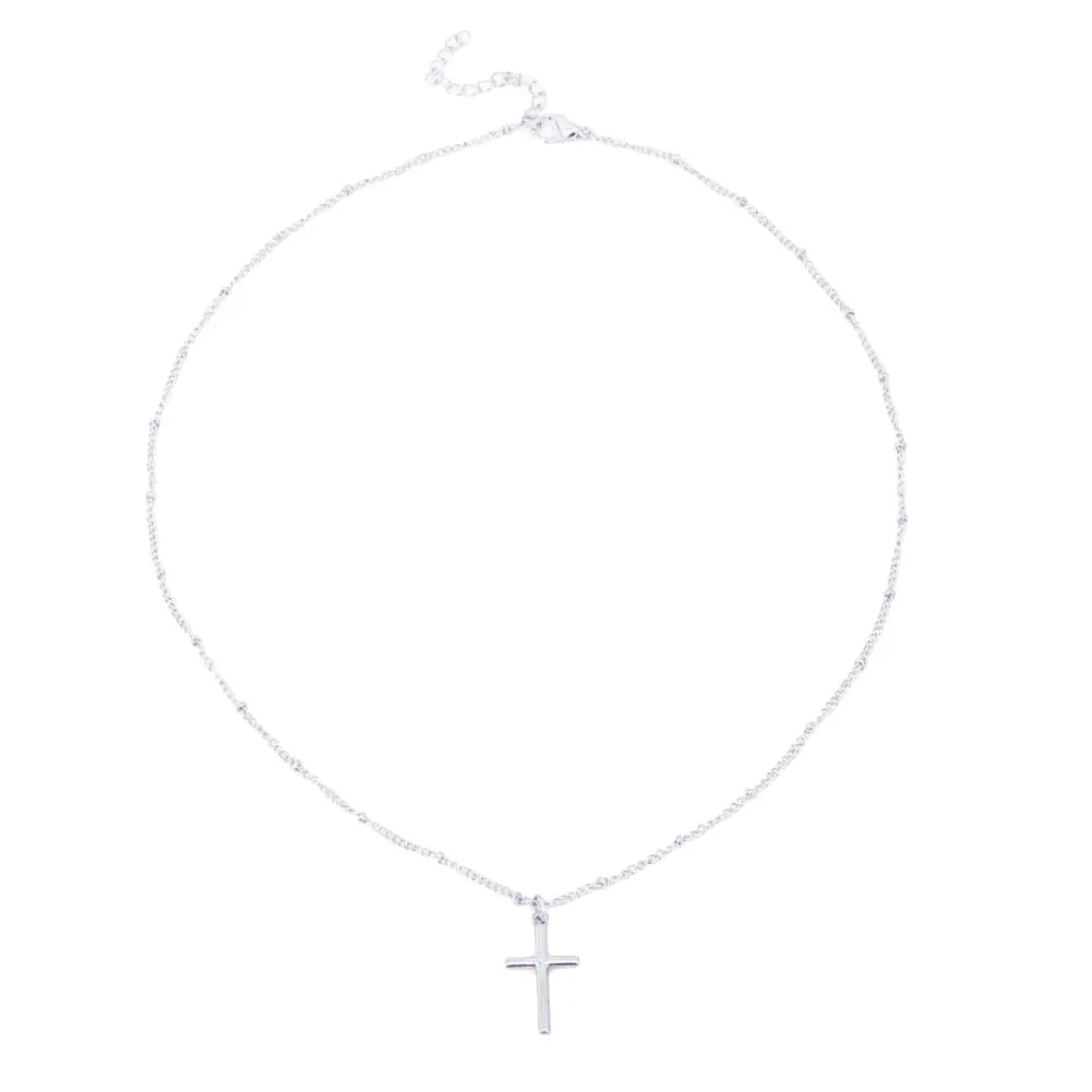 Collana con croce minimalista per donna e uomo alla moda_voghion.com