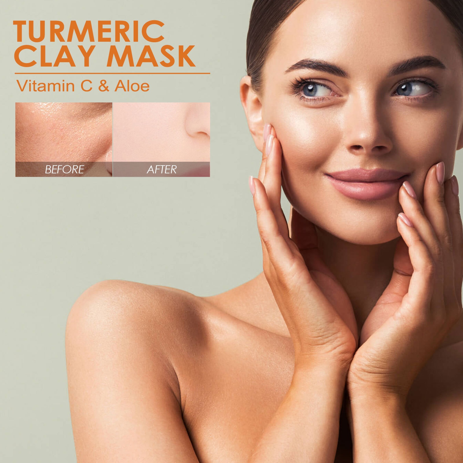 EELHOE  Deep Cleaning, Delicate Pore Skin Moisturizing, Turmeric Vitamin C Brightening Clay Mask_voghion.com