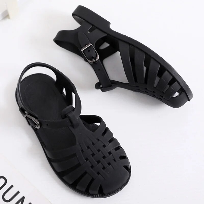 Summer Children Sandals Baby Girls Toddler Soft Non-slip Princess Shoes Kids Candy Jelly Beach Shoes Boys Casual Roman Slippers_voghion.com