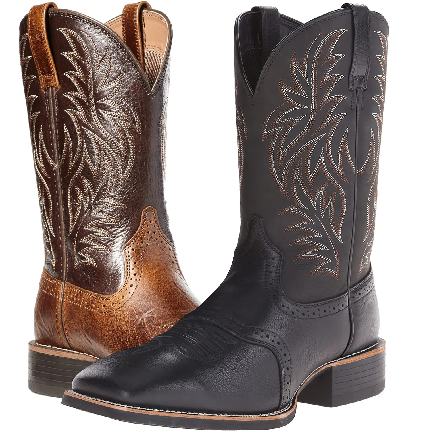Men High Boots Embroidery Retro Handmade Mens Western Cowboy Boot Pointed Toe Hand ing Outdoor Shoes 241028_voghion.com