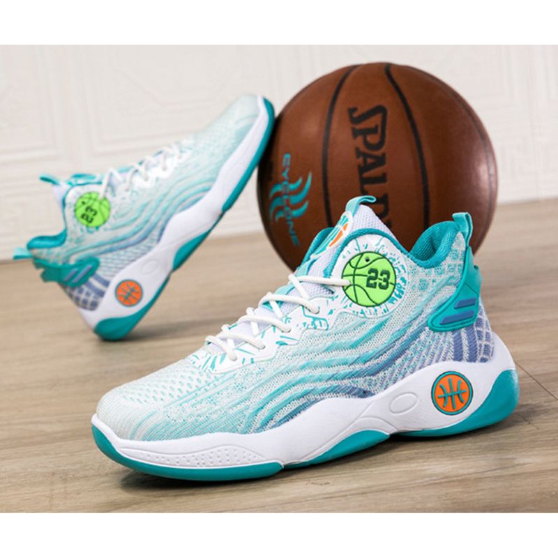 Neue Herren Frühjahr/Sommer Atmungsaktives Mesh Modische Flyknit Casual Jugend Basketball Dicke Sohle Laufsportschuhe_voghion.com