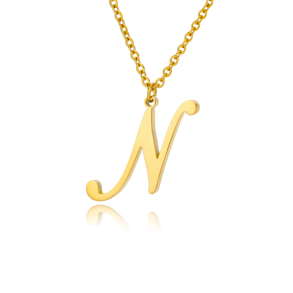Collier initial or pour femme pendentif acier inoxydable_voghion.com