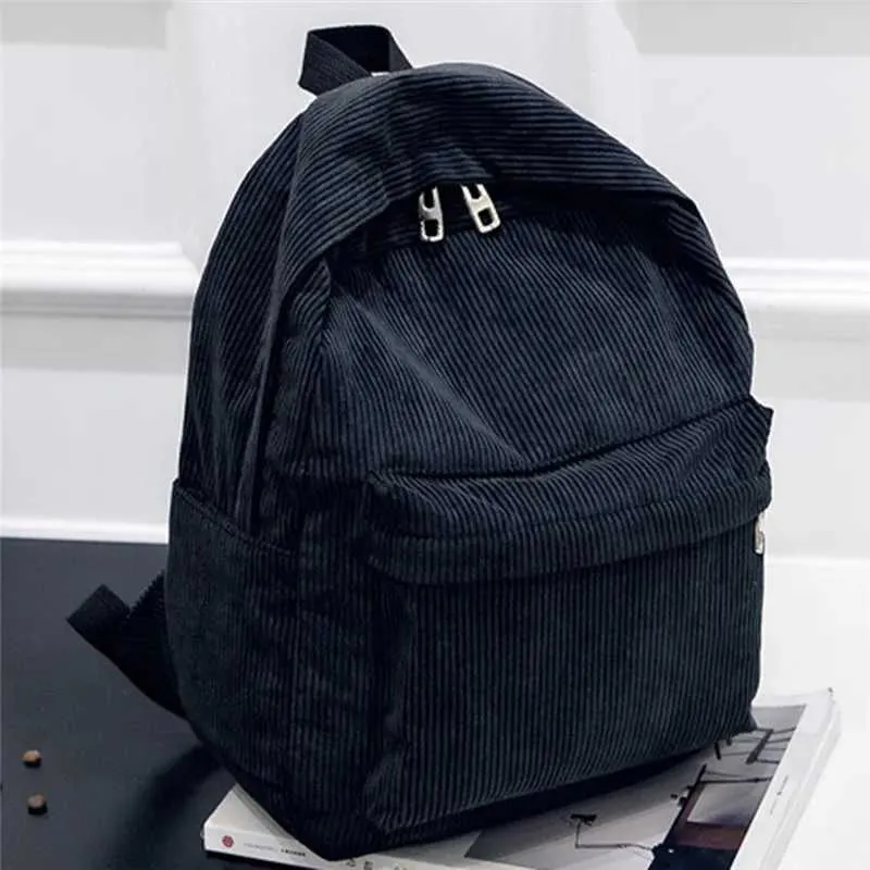 Zaino in velluto a coste da donna borsa a spalla alla moda_voghion.com