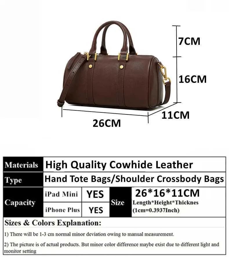 Borsa boston donna in vera pelle borsa a spalla e tracolla_voghion.com