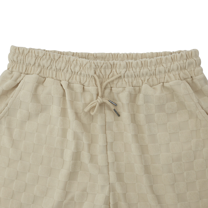 European And American Cross-border Oversize Trendy Men's Clothing Jacquard Checkerboard Spring And Summer Loose Sports And Leisure Two-piece Suit Men_voghion.com