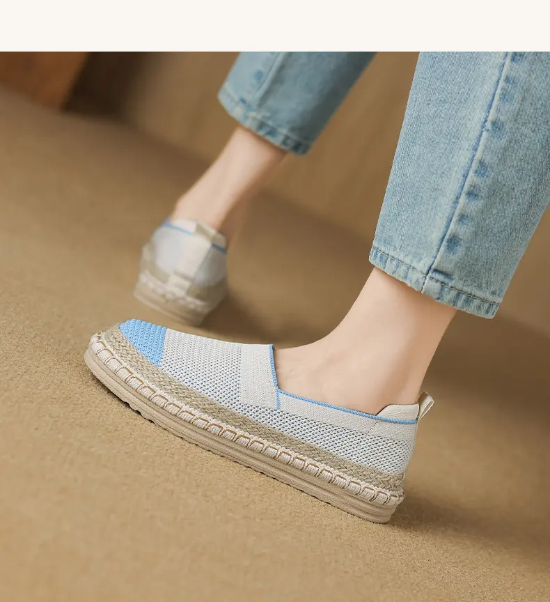 CMY Summer New Fly Woven Shoes Mesh Breathable Straw Fisherman Shoes_voghion.com