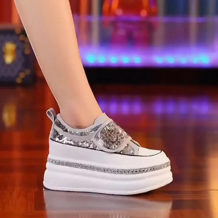Damen Plattform Sneaker Lässig Leicht Mit Rutschfester Sohle_voghion.com