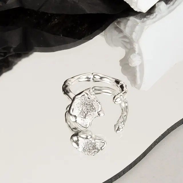 Lagerbeständeg LIVVY Sier Neien Design Wer Form Goldfaarf Réng Retro Ouverture Handgemaachte Réng Moud Bijouen 2024 Trend_voghion.com