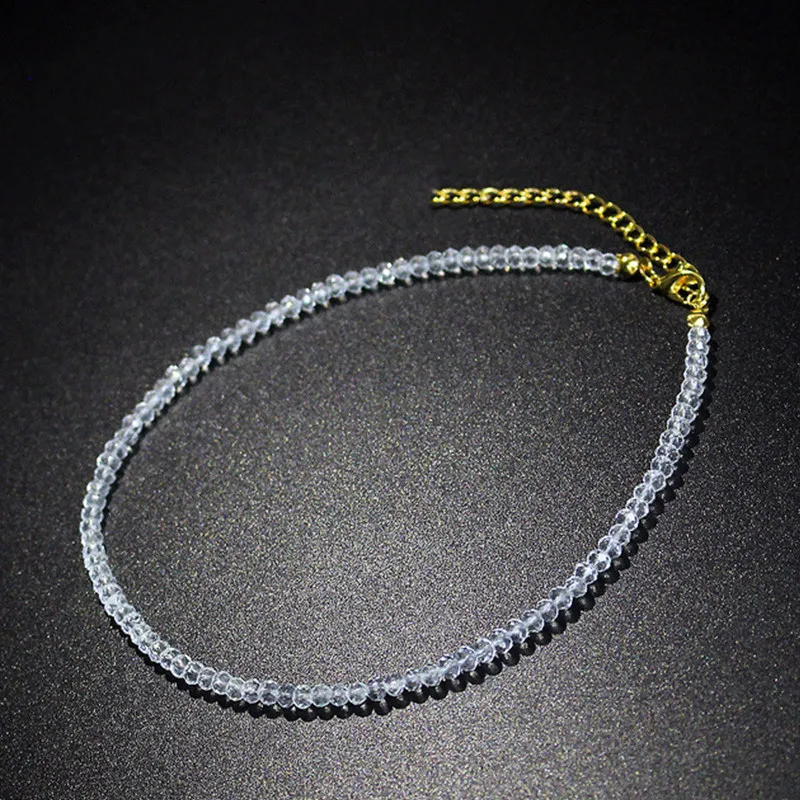 Crystal Beaded Choker Necklace For Women Black Sparkling Collar_voghion.com