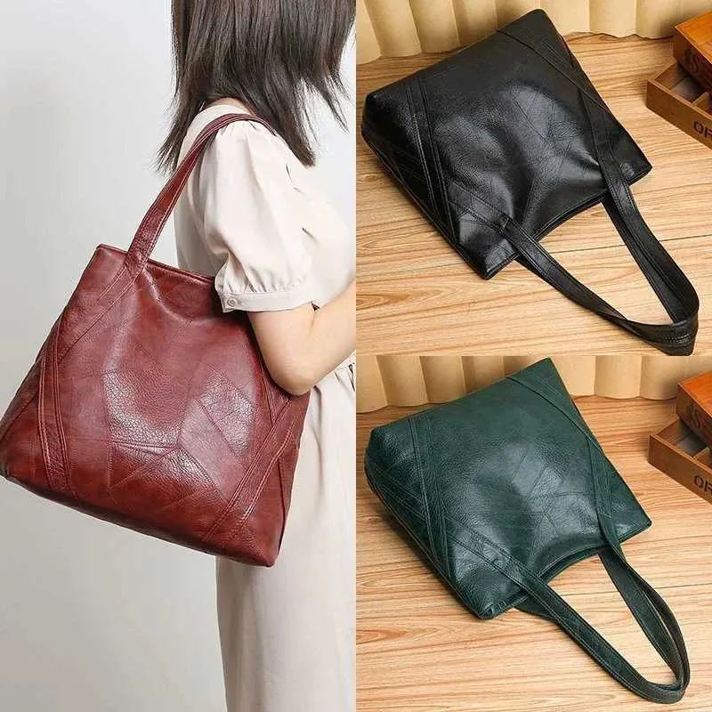 Women's Shoulder Bag Pu Leather Commuter Handbag Large Capacity_voghion.com