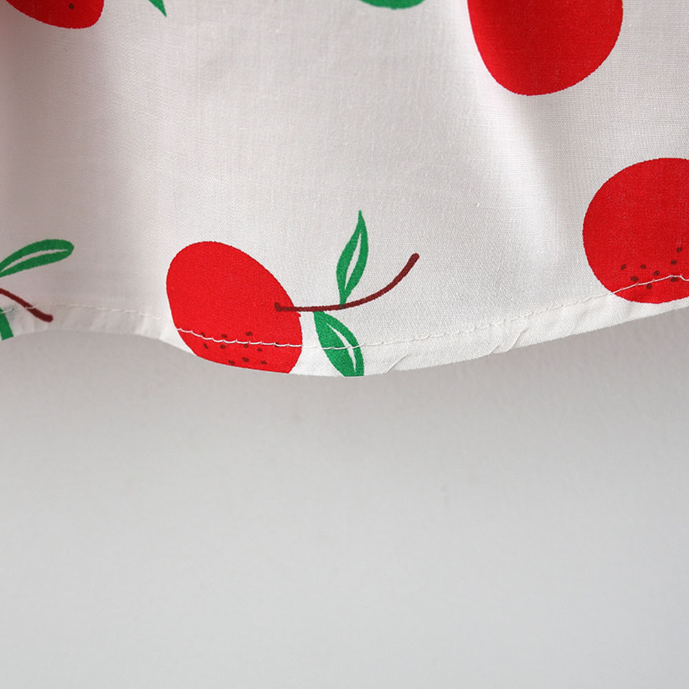 Baby Girl Dress Flower Printed Cotton Dress Fashion Bow Kids Summer Vacation Clothes Send Hat_voghion.com