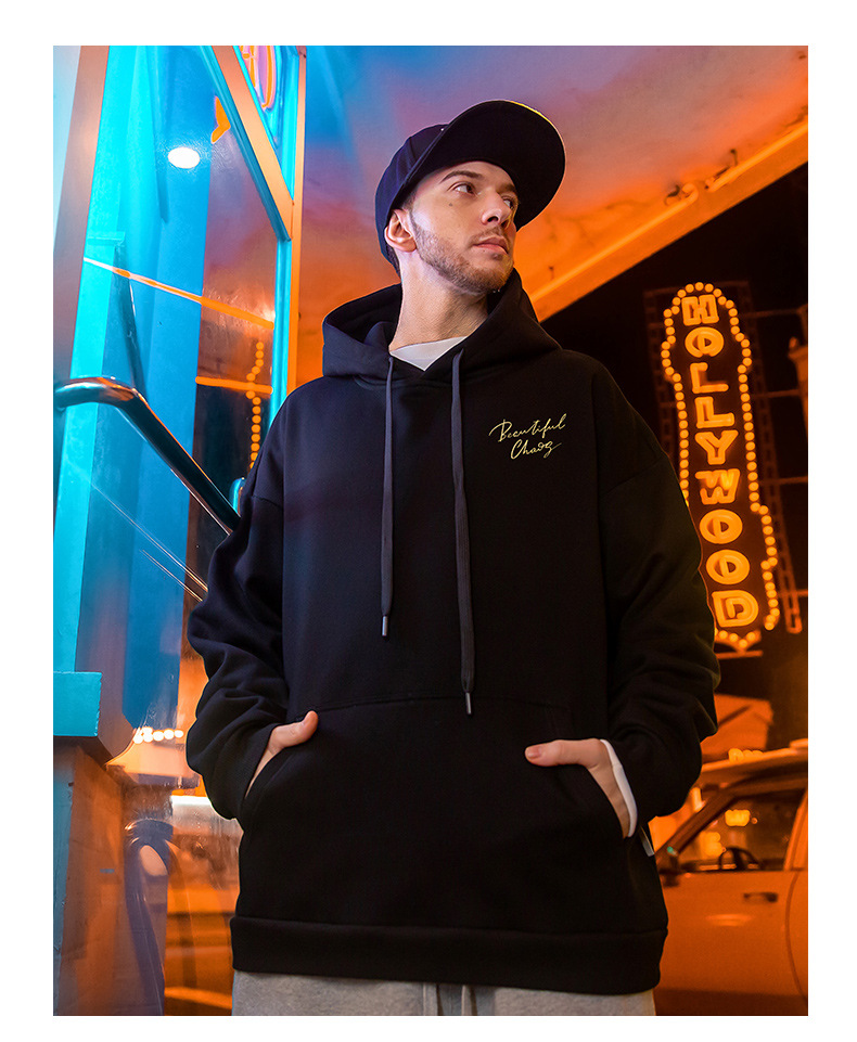 Street Bear Trendy Brand Hip Hop Maglione da uomo in peluche con cappuccio Large Plus Fat ins Pullover Coppia cappotto 8XL_voghion.com