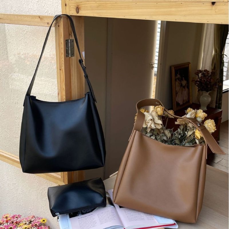 Zweiteiliges Set, Mutter-Kind-Tasche, Damentasche, Mode 2024 Frühjahr neue weiche Leder Schultertasche für Damen, große_voghion.com