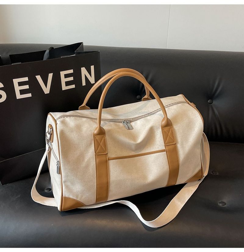 Neutrale Handreisetasche, große Outdoor-Reisetasche, Sport- und Fiesstasche Damen, Retro-Gepäcktasche aus Canvas für_voghion.com