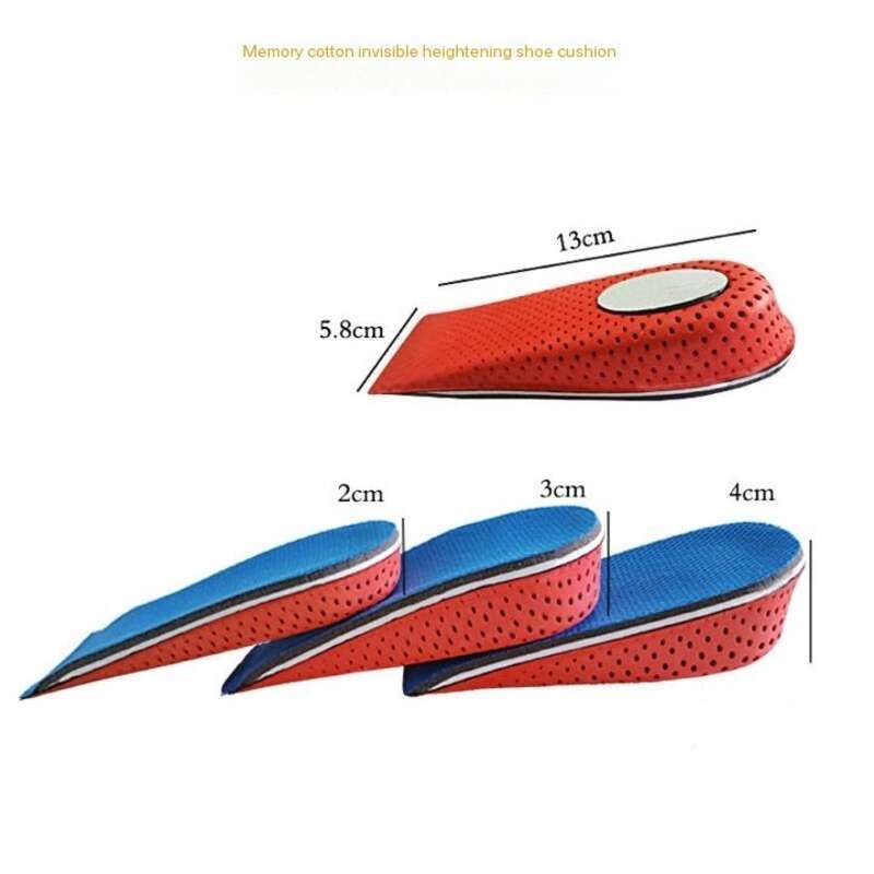 Soletta interna traspirante invisibile da uomo e da donna in EVA con altezza interna aumentata di 2 cm, 3 cm, 4 cm_voghion.com