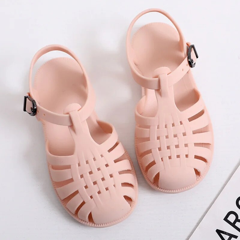 Summer Children Sandals Baby Girls Toddler Soft Non-slip Princess Shoes Kids Candy Jelly Beach Shoes Boys Casual Roman Slippers_voghion.com