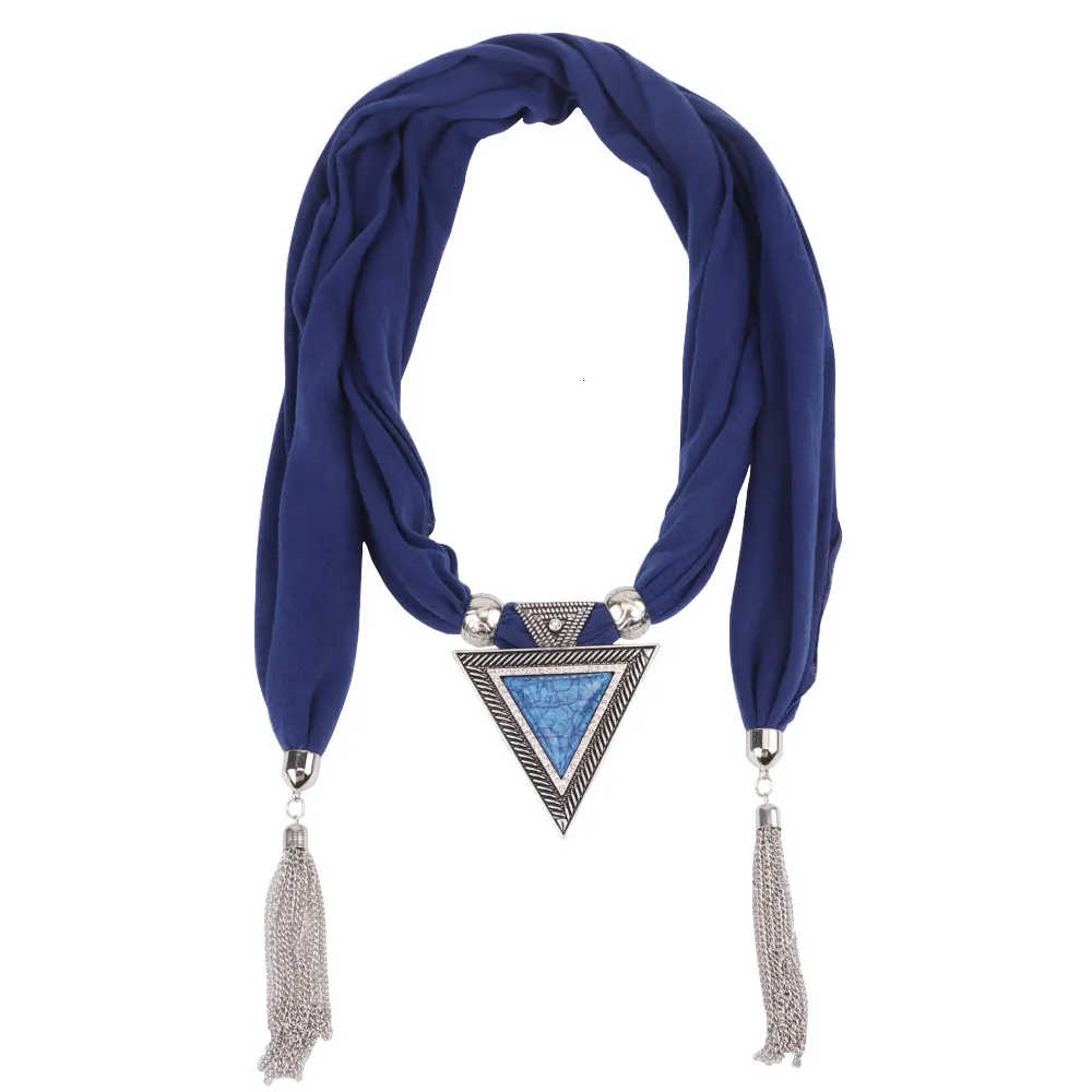 Collier et écharpe à pendentif tricolore en alliage de résine pour femme_voghion.com