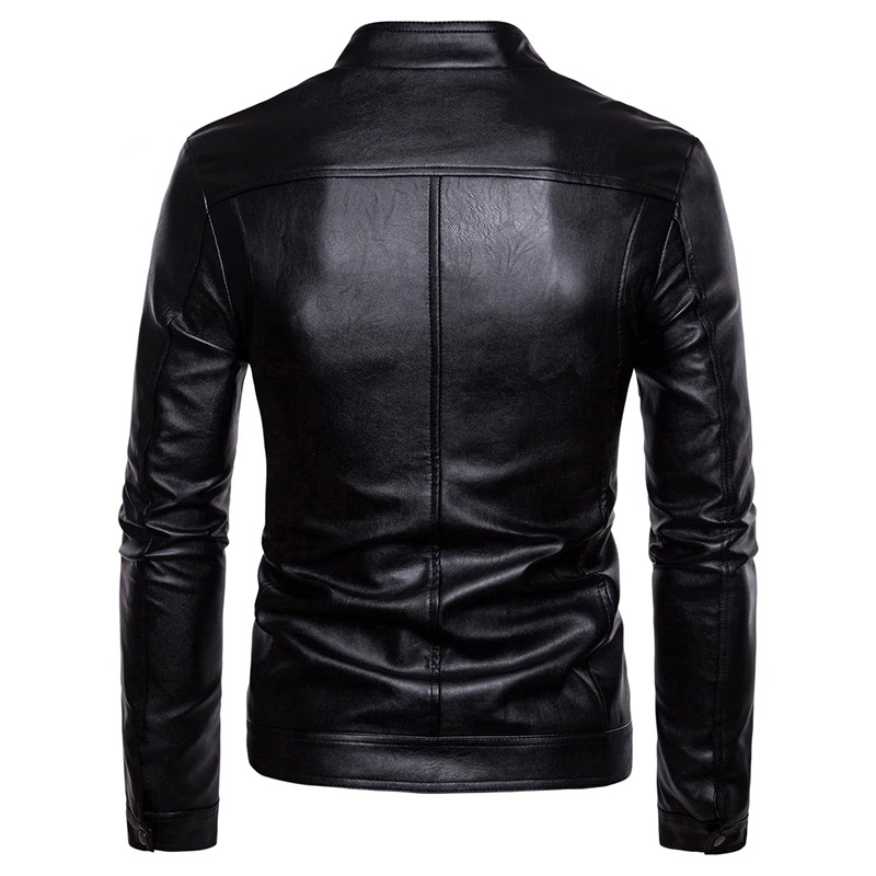 Jachetă personalizată pentru bărbați, jachetă casual de iarnă pentru motocicletă, jachetă din piele, închidere și piept personalizate_voghion.com