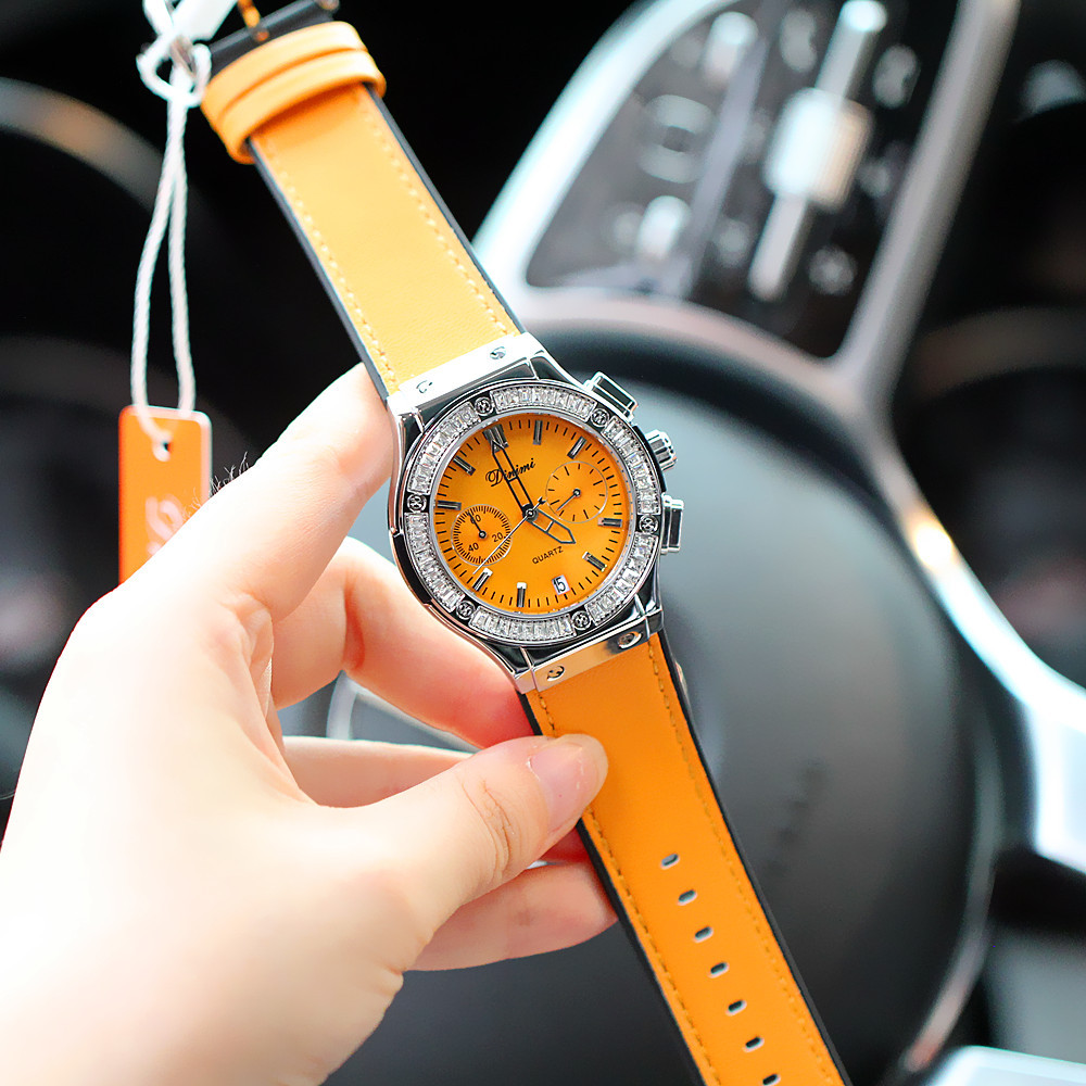 Orologio impermeabile al quarzo con cintura di diamanti multifunzionale stile puntatore alla moda dal vivo_voghion.com