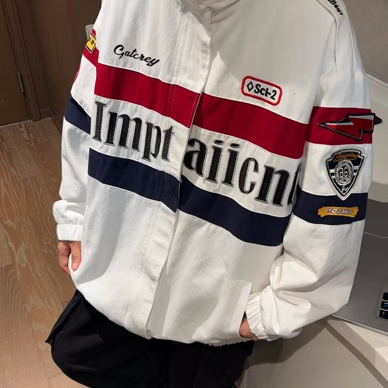 Baggy Racing Suit Trendy Baseball Jacket_voghion.com