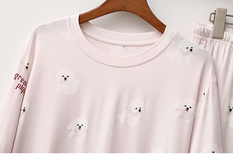 Abbigliamento da donna Modal Ice Cream Donna Cartone animato Pomerania Bichon Carino Stampa Pantaloni a maniche corte Abiti da casa larghi Pigiama_voghion.com