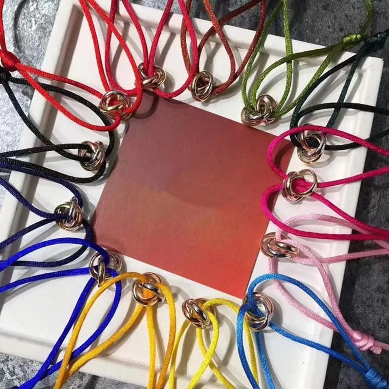 Bracelet de créateur en acier inoxydable 316L avec anneau de trinité, bracelet à trois anneaux, bracelet de couple pour femmes_voghion.com