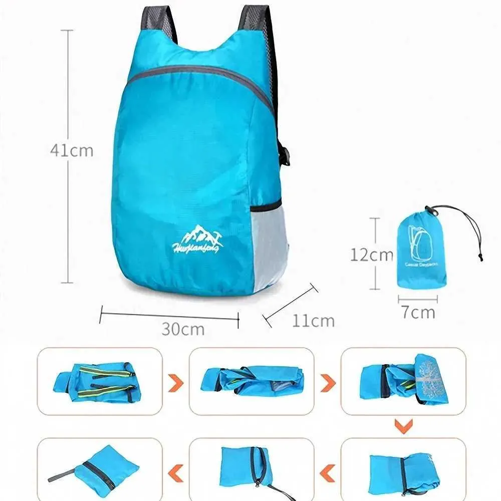 Sac à dos pliable imperméable unisexe d'extérieur grande capacité portable camping randonnée voyage sac à dos loisirs hommes femmes_voghion.com
