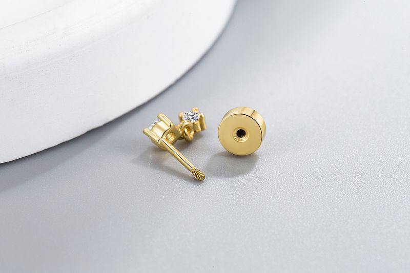 Orecchini a vite in zircone color oro 8A, squisiti piccoli orecchini a perno per il naso_voghion.com