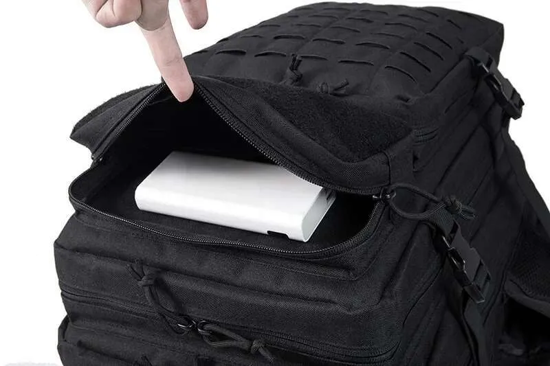 Zaino tattico da 25L/45L per donna/uomo, per sopravvivenza all'aperto, con taglio laser, Molle, per escursionismo, scuola, palestra, zaino con doppia tazza_voghion.com
