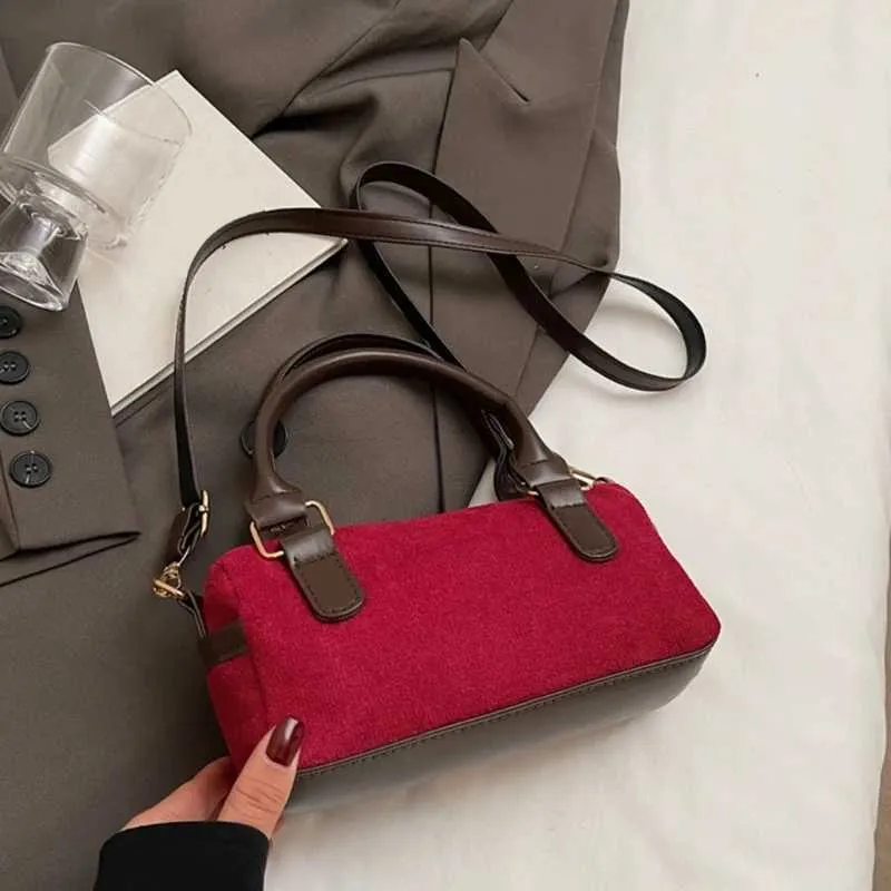 Borsa a tracolla retrò da donna, borsa alla moda in pelle PU con stili vintage, borsa a tracolla per uso in ufficio C241217_voghion.com